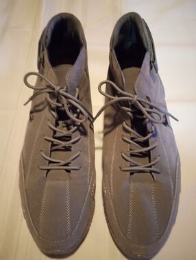 Men's New LDeck Gray Suede Lace-Up Casual Shoes Size 14